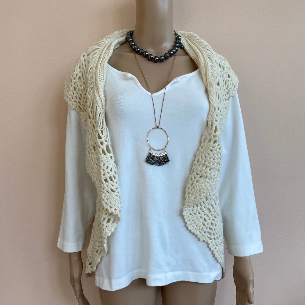 Coco & Carmen Open Front Knit Sleeveless Cardigan